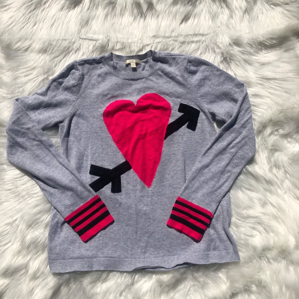 Lisa Todd Heart Gray Long Sleeve Sweater